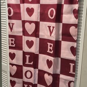 Valentines Day Shower curtain with Heart/Love shower curtain hooks